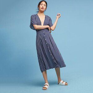 Faithfull the Brand Striped V Neck Midi US 4